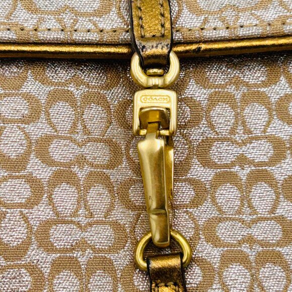 Coach Gold Metallic Signature Evening Bag No F3J - 6380 - Picture 4 of 14